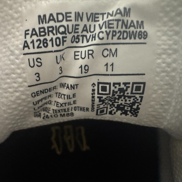 Converse All Star Infant Sneakers Construction Print Double Strap Size 3 - Picture 6 of 11